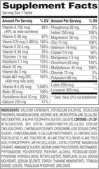 Equate Mature Adult 50+ label close-up shows Centrum Silver comparison