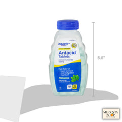 Equate wintergreen 750 mg tablets bottle on counter for midday use.