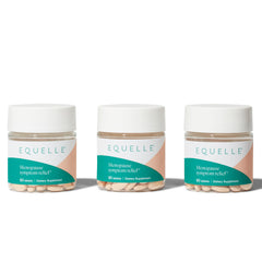 EQUELLE S-Equol bottle front shows hormone-free menopause support for hot flashes