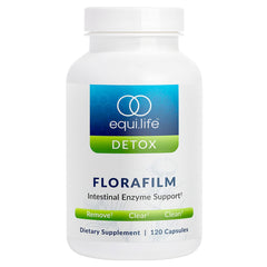 Equilife Florafilm bottle packaging highlighting gut support and clean-label ingredients