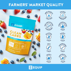 Equip Clean Carbs fruit variety provides natural antioxidants and immune-supporting nutrients.