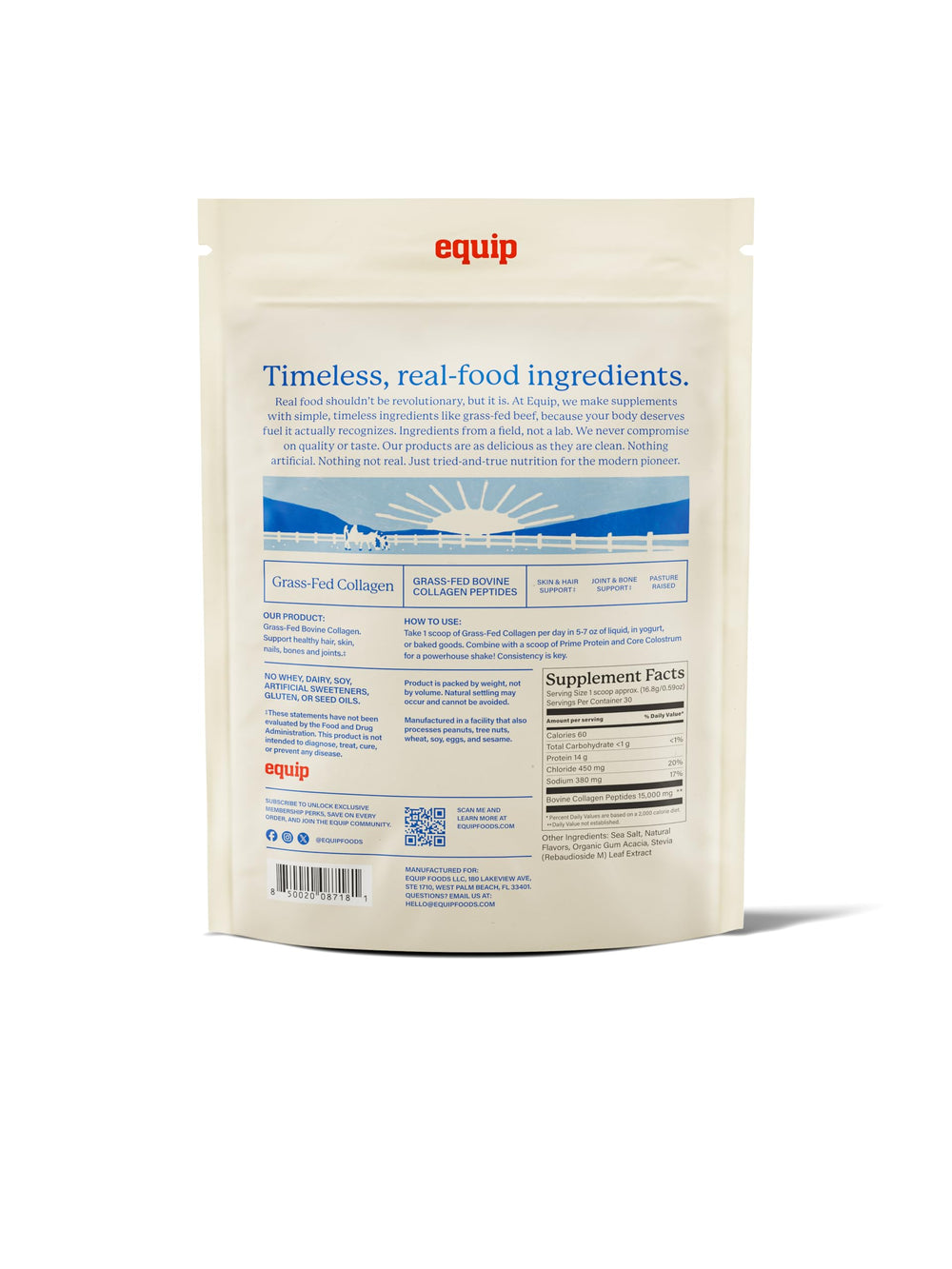 Equip Collagen powder ready-to-mix setup for daily routine.