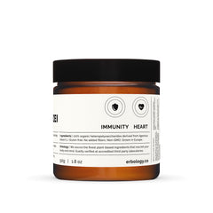 Amber glass packaging of Erbology powder preserving nutrients and quality.