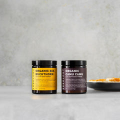 Erbology Camu Camu Powder packaging highlights Peru sourcing and small-batch care.