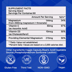 ERDGXI magnesium L-threonate gluten-free box emphasizes clean formulation.