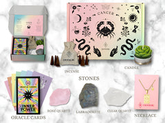 ESOTHERIC Healing crystals set with Labradorite, Rose Quartz and Clear Quartz for protection and calm