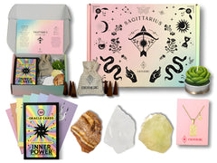 Esotheric Sagittarius gift box, complete zodiac gift set for a birthday surprise.
