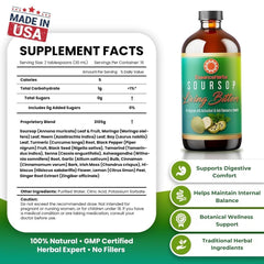 Close-up on Essence Herbs Soursop Bitters ingredients and herbs