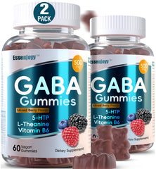ESSENJOYY Liposomal GABA Gummies bottle for a calming nightly routine.