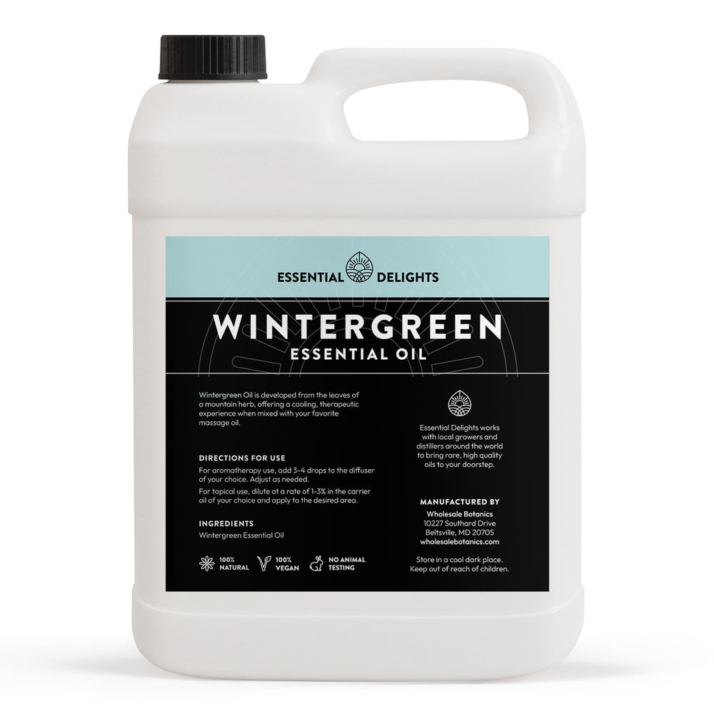 Essential Delights Wintergreen oil bulk pack, suited for formulators and manufacturers.
