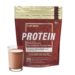 Essential Elements creamy chocolate protein bottle—vegan blend for recovery support.