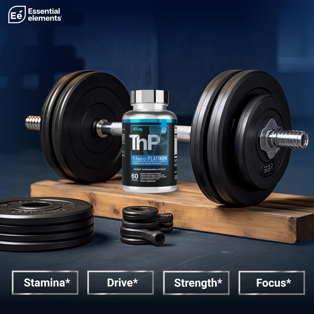 Essential Elements T-Hero Platinum gym scene suggesting athletic performance support