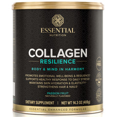 Essential Nutrition Collagen Resilience bottle front supports daily skin hydration.