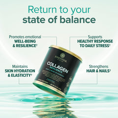 Essential Nutrition Collagen Resilience powder in glass demonstrates mixability.