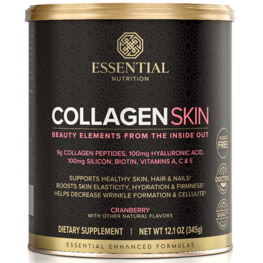 Essential Nutrition Collagen Skin bottle pour showing daily hydration support