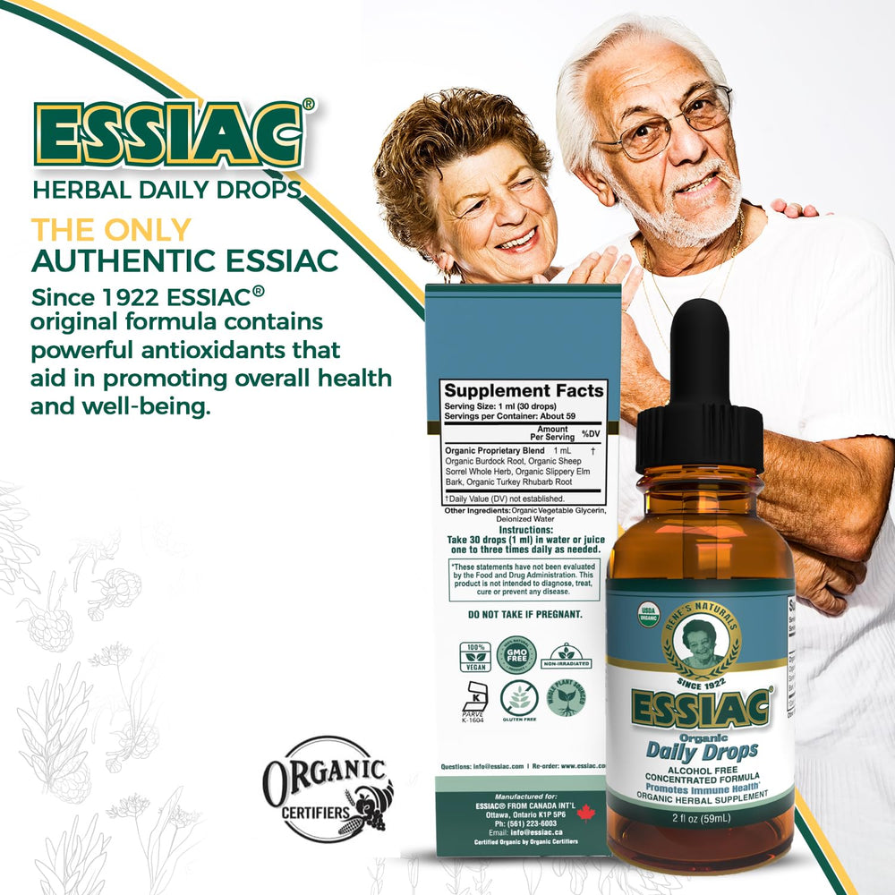 Essiac Drops alcohol-free label for sensitive lifestyles