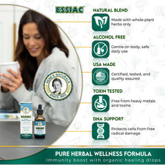 Essiac Drops being poured into water for easy dosing