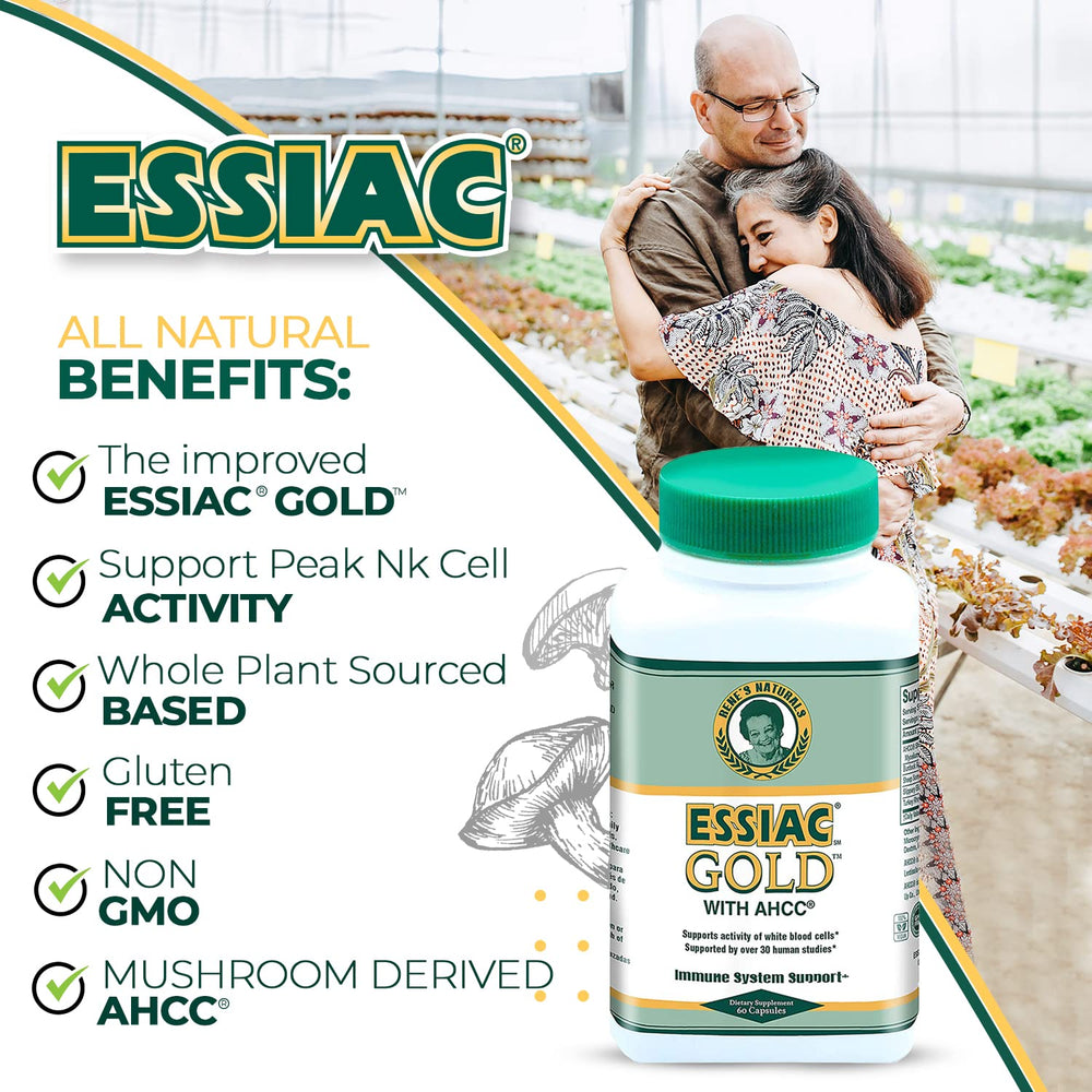 Essiac Gold dose spoon with capsules for convenient use.