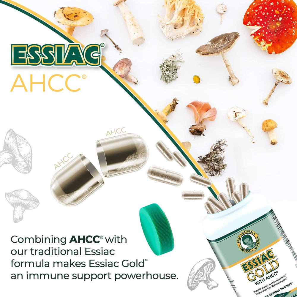 Essiac Gold AHCC label and ingredients list for transparency.