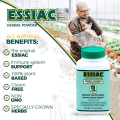 Essiac ingredients blend closeup highlighting plant-based antioxidants.