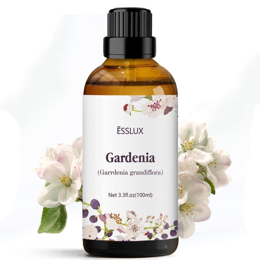 ESSLUX Gardenia essential oil 100ml bottle with dropper for easy dosing and diffusion.