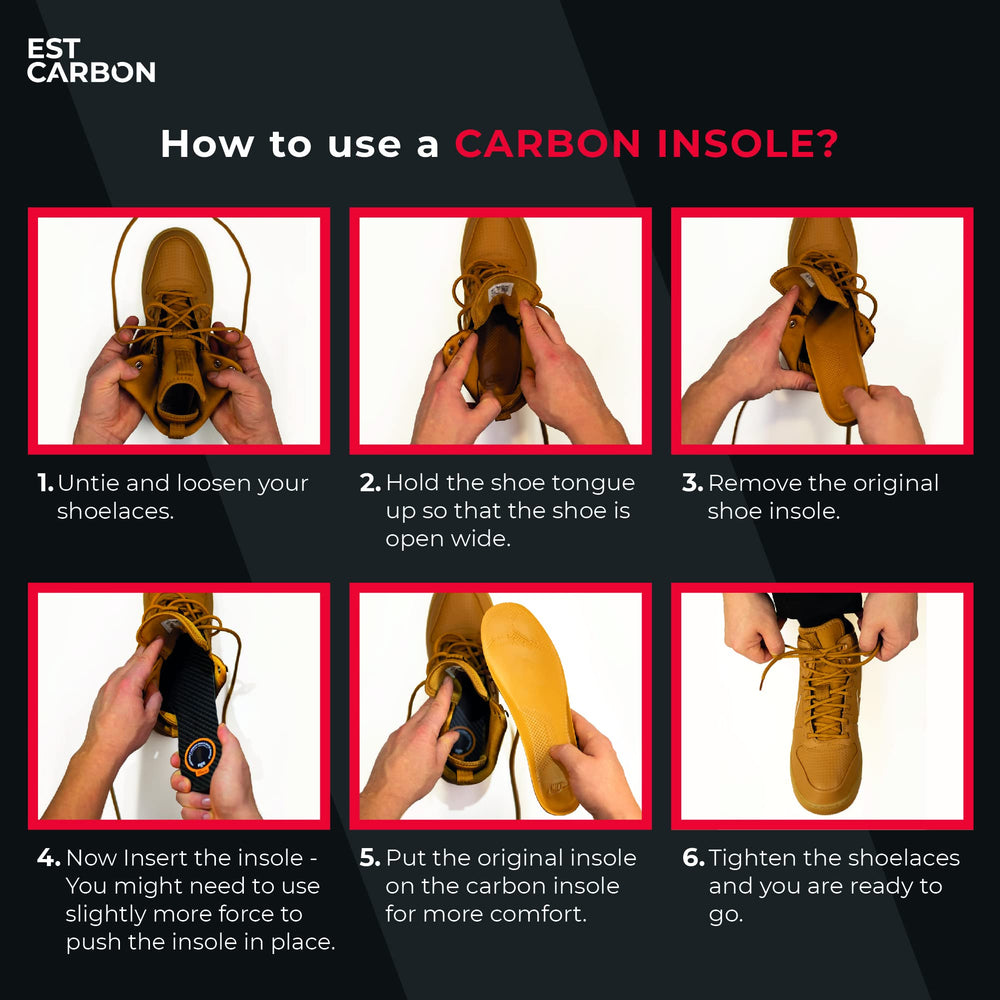 EstCarbon full-length carbon fiber insole providing comprehensive support