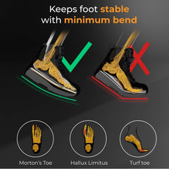 EstCarbon carbon fiber insole in use while running demonstrates stable foot alignment.