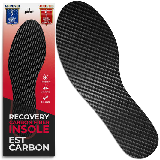 EstCarbon carbon fiber insole top view for all-day stability.
