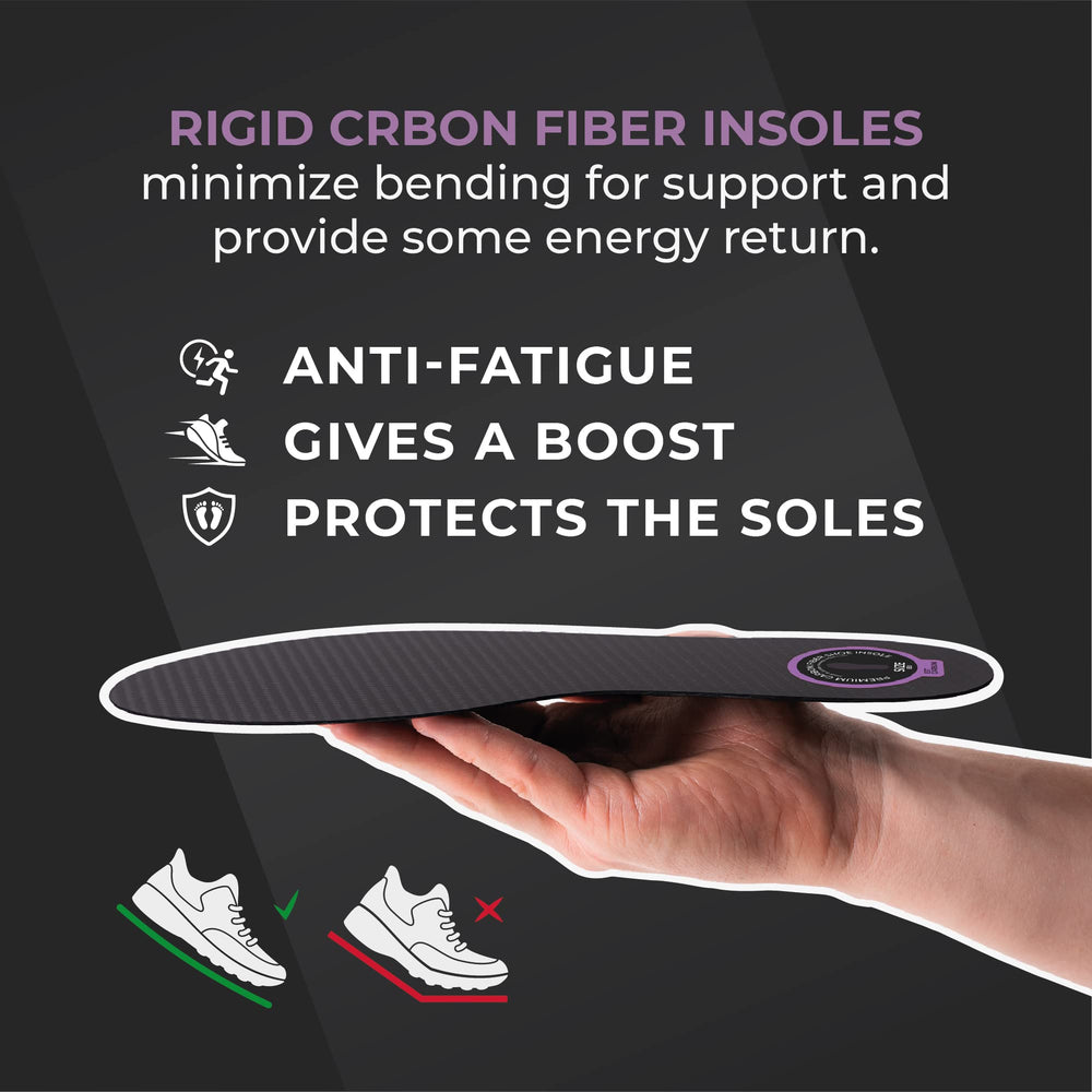 ESTCARBON orthotic insoles support midfoot alignment for sports like running.