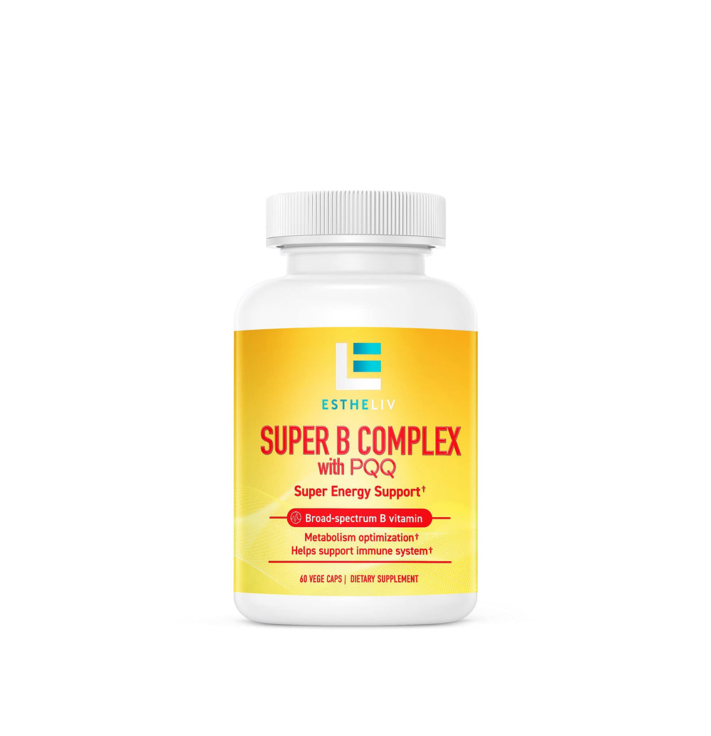 ESTHELIV Super B Complex bottle front highlighting metabolism support