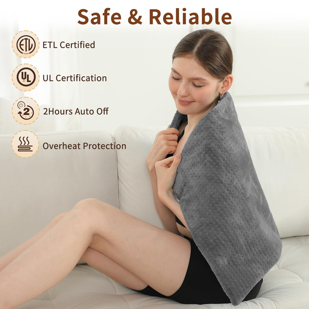 ESTINGO heating pad is UL and ETL certified for safety and reliability.