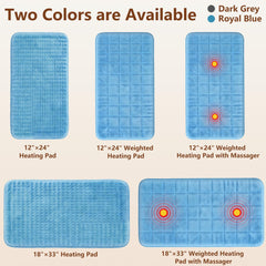 ESTINGO royal blue heat pad on a couch creates a cozy relaxation scene