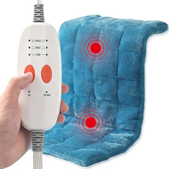ESTINGO weighted heating pad with massage front view shows plush fabric and focused relief