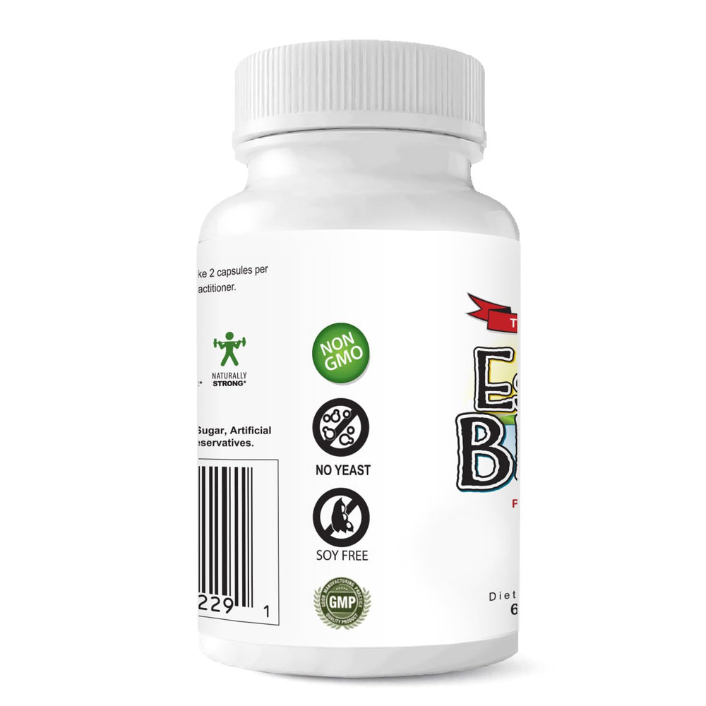 Estroblock Pro packaging on a clean surface highlighting clean label and allergens