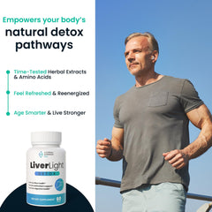 Eternal Springs Bio LiverLight Detox on nightstand with routine wellness setup.