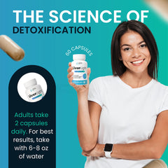 Eternal Springs Bio LiverLight Detox bottle being poured into a glass.