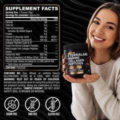 Eternalabs unflavored collagen powder dissolving in liquid