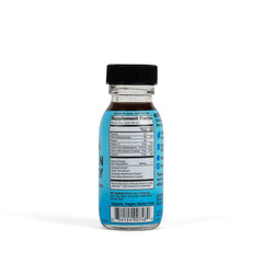 Recyclable glass bottle from Ethan's energy shot for sustainable, on-the-go energy.