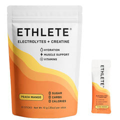 Ethlete electrolytes powder bottle for convenient on-the-go hydration.