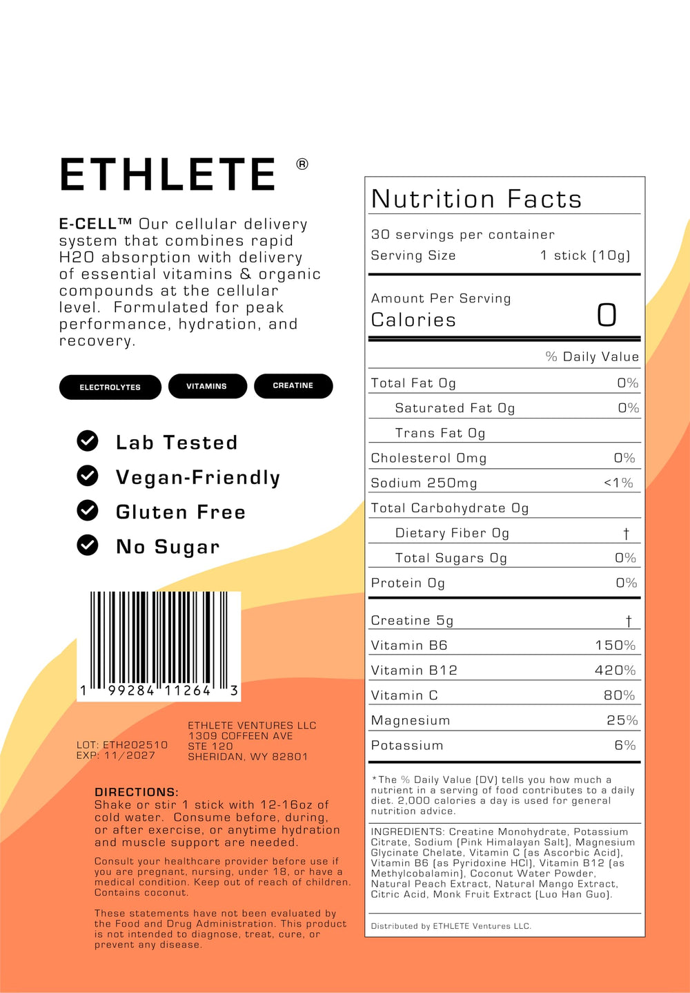 Ethlete electrolytes powder scoop beside the canister for quick mixing.