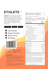 Ethlete electrolytes powder scoop beside the canister for quick mixing.