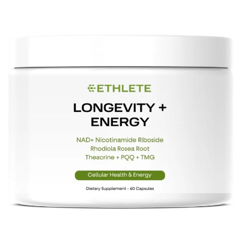 Ethlete NAD+ bottle closed, ready for daily energy support.