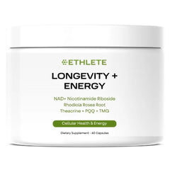 Ethlete NAD+ bottle closed, ready for daily energy support.