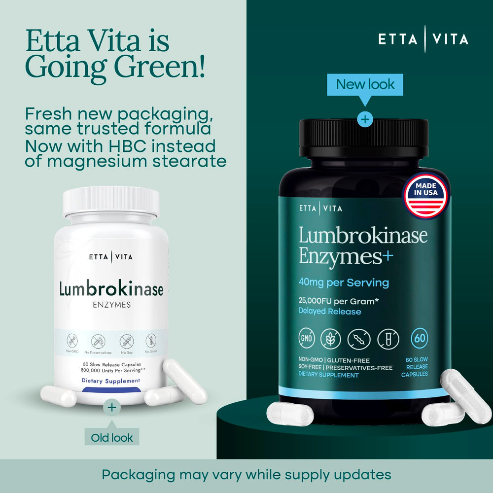 Etta Vita label emphasizes 800,000 units per serving and digestive benefits.