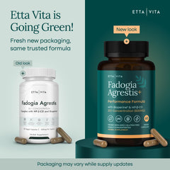 Etta Vita Fadogia Agrestis 600mg bottle cap removed showing capsules.