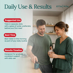 Turmeric and cinnamon imagery suggests antioxidant and metabolic balance benefits.