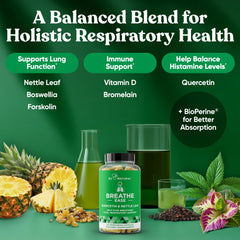 Ingredients pack graphic emphasizes pure, contaminant-free formulation for lung health