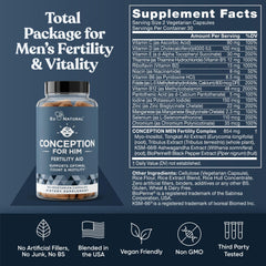 Eu Natural Conception for Her and Him Bundle instruction card beside bottles.