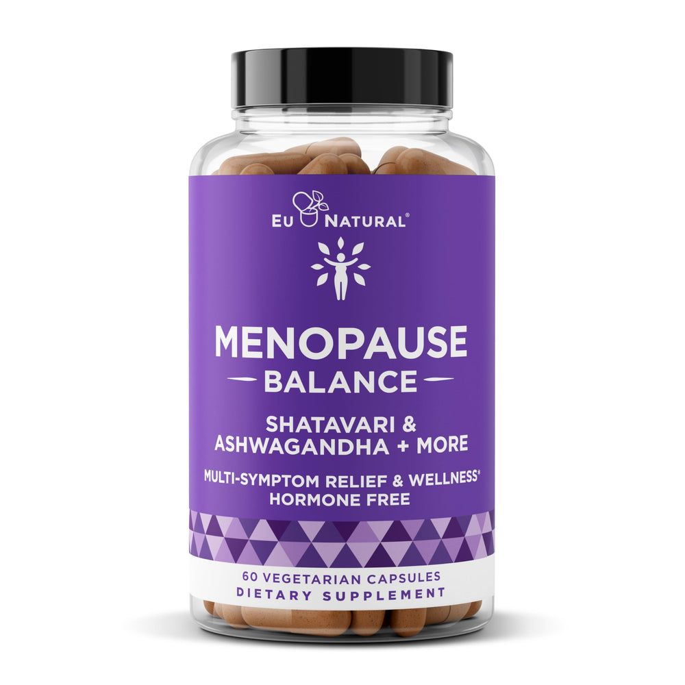 Eu Natural Menopause Balance bottle front for easy daily support.