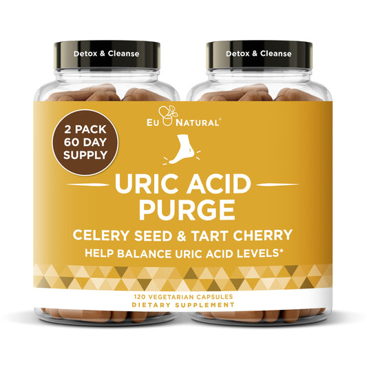 Eu Natural Purge Uric Acid Flush bottle front for daily support